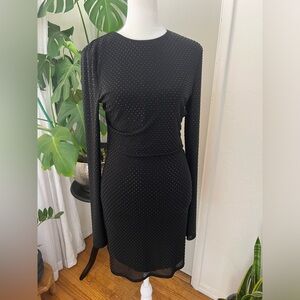 Fashion Nova Black Long Sleeve Dress with subtle Sparkle